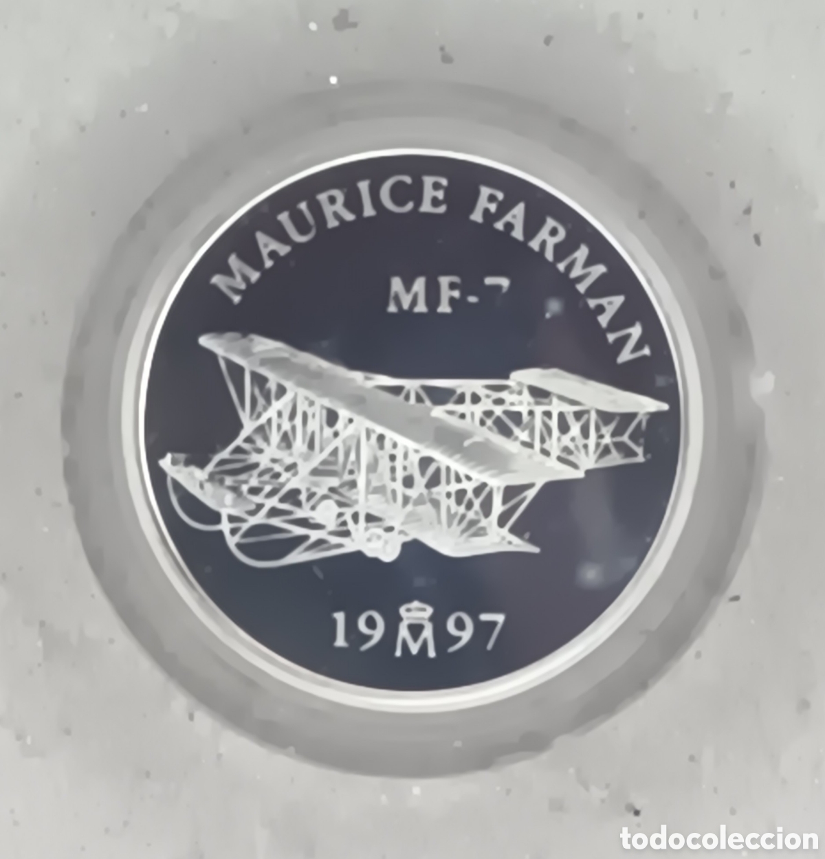 Monete FNMT: 1997, MAURICE FARMAN, MONEDA DE 1 EURO DE LA COLECCI&Oacute;N HOMENAJE A LA AVIACI&Oacute;N ESPA&Ntilde;OLA.