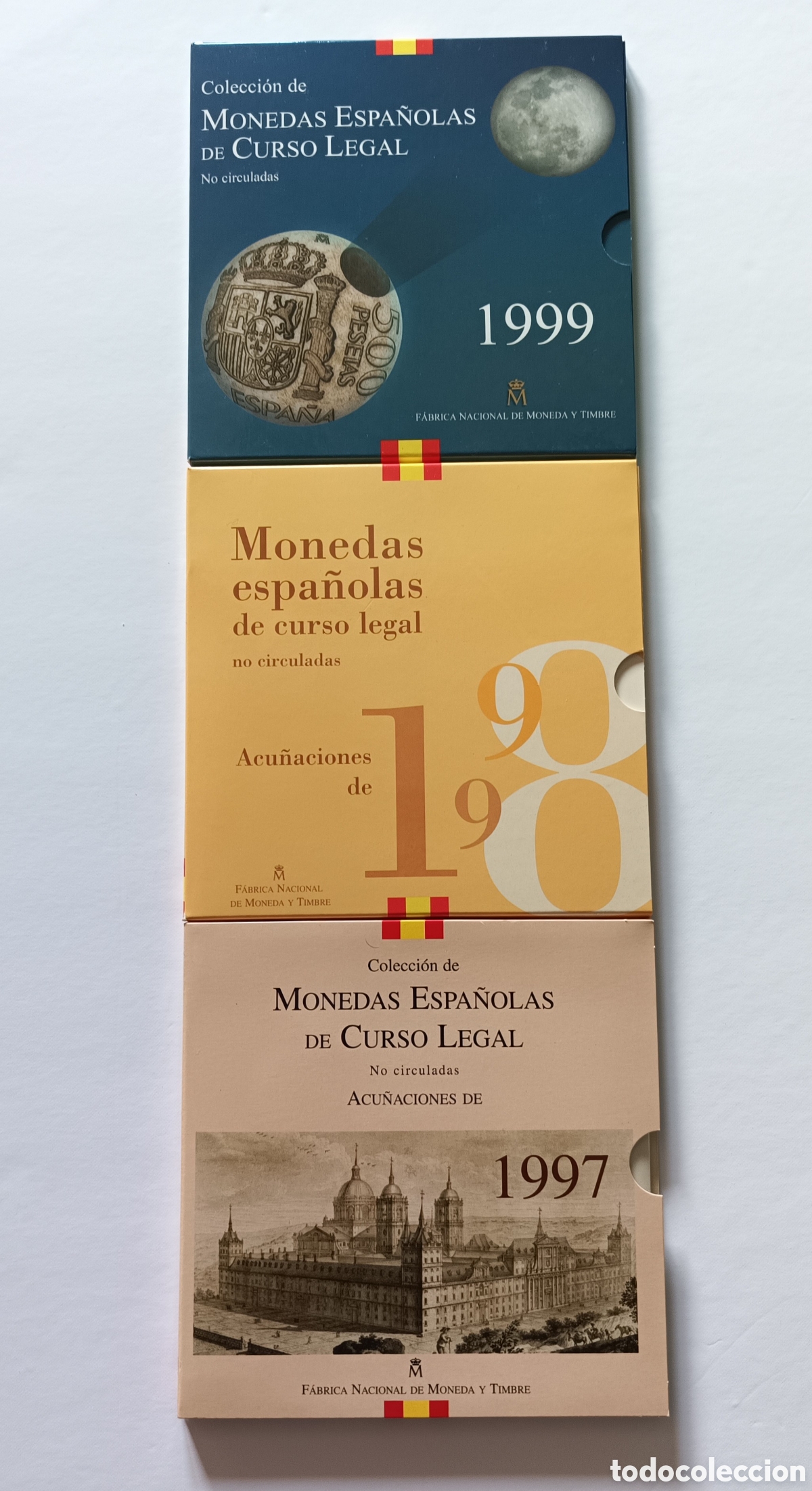 Monedas FNMT: 1997/1998/1999, MONEDAS ESPA&Ntilde;OLAS DE CURSO LEGAL, LOS TRES SETS EN PESETAS.