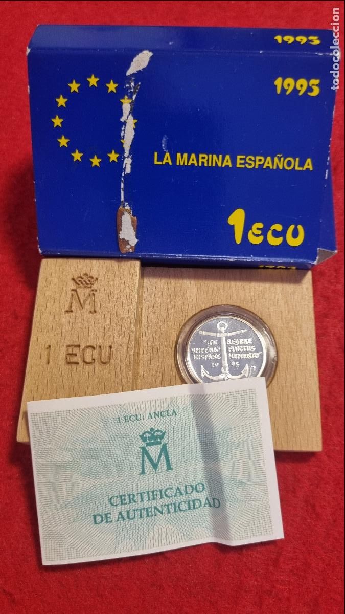 Monedas FNMT: 1 MONEDA DE 1 ECU DE PLATA 1995 CON ESTUCHE EN MAL ESTADO Y CON GARANTIA ORIGINAL