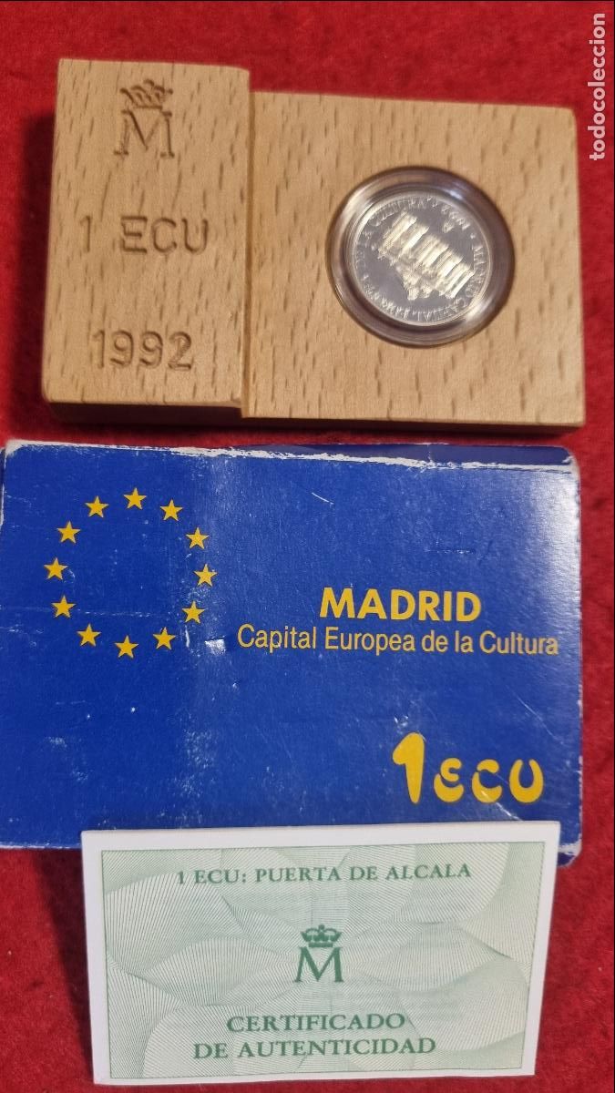 Monedas FNMT: 1 MONEDA DE 1 ECU DE PLATA 1992 CON ESTUCHE EN MAL ESTADO Y CON GARANTIA ORIGINAL