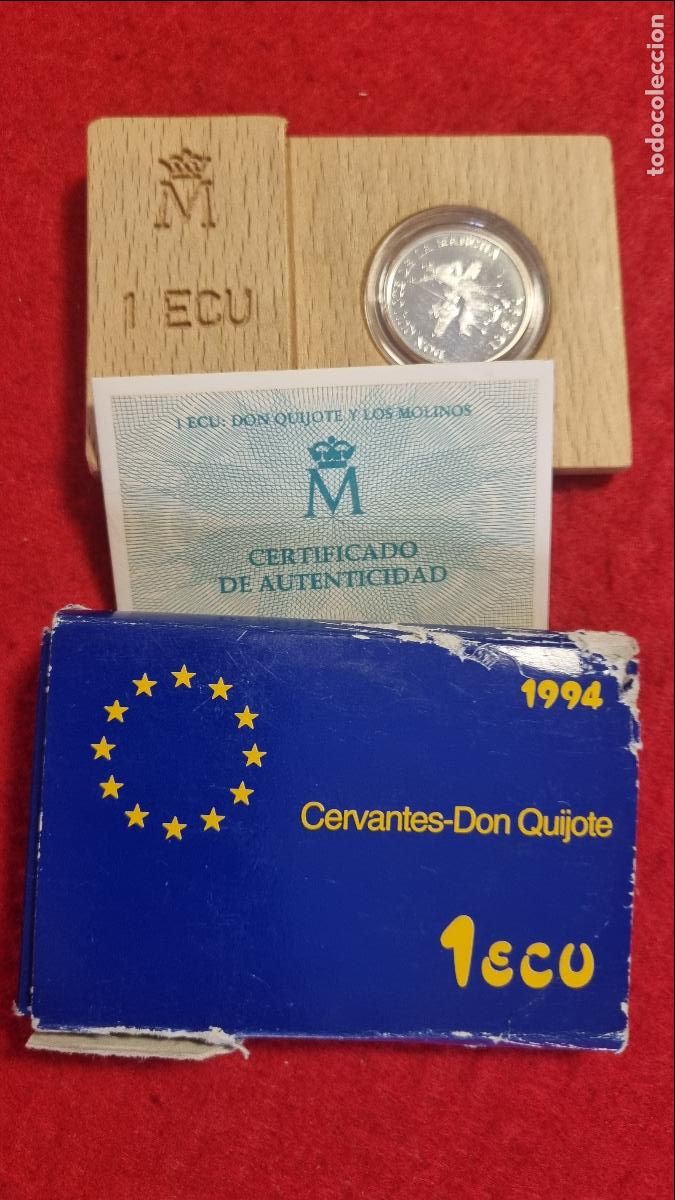 Monedas FNMT: 1 MONEDA DE 1 ECU DE PLATA 1994 CON ESTUCHE EN MAL ESTADO Y CON GARANTIA ORIGINAL