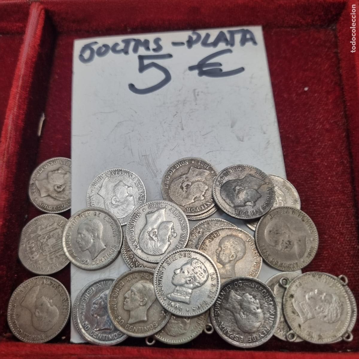 Monedas FNMT: 1 MONEDA DE 50 CENTIMOS PLATA MBC ORIGINAL
