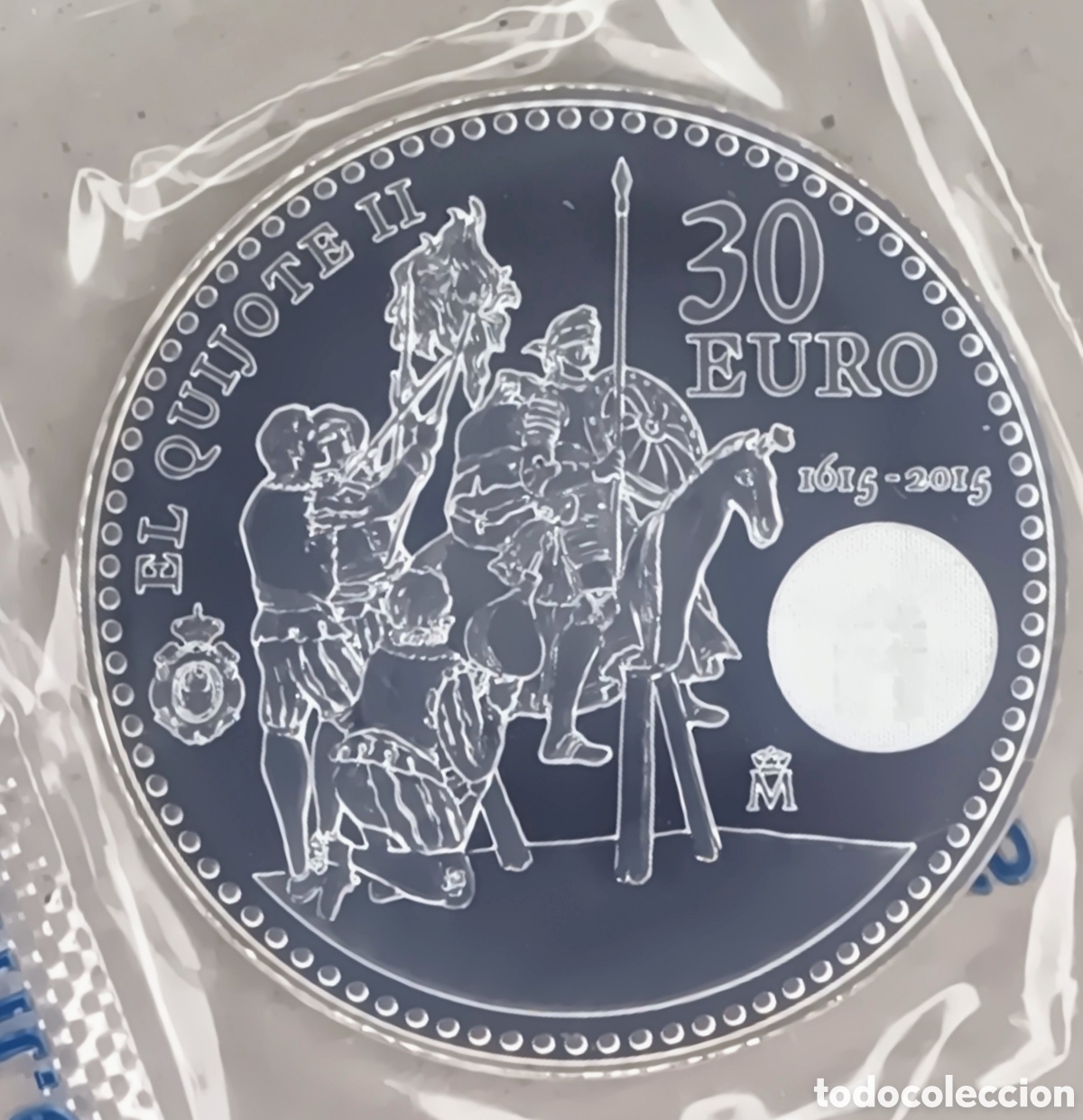 Monedas FNMT: 2015, MONEDA DE 30 EUROS, IV CENTENARIO DE LA PUBLICACI&Oacute;N DE LA SEGUNDA PARTE DEL QUIJOTE.