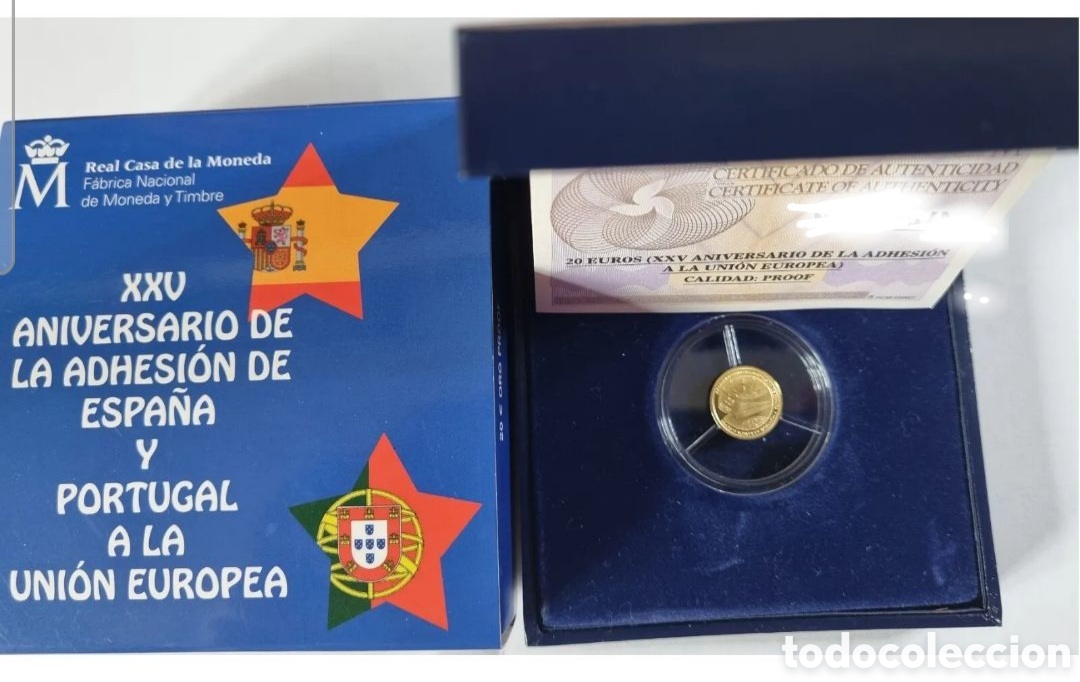 Monedas FNMT: oro 20 euros 2011 RRR adhesion Espa&ntilde;a y Portugal