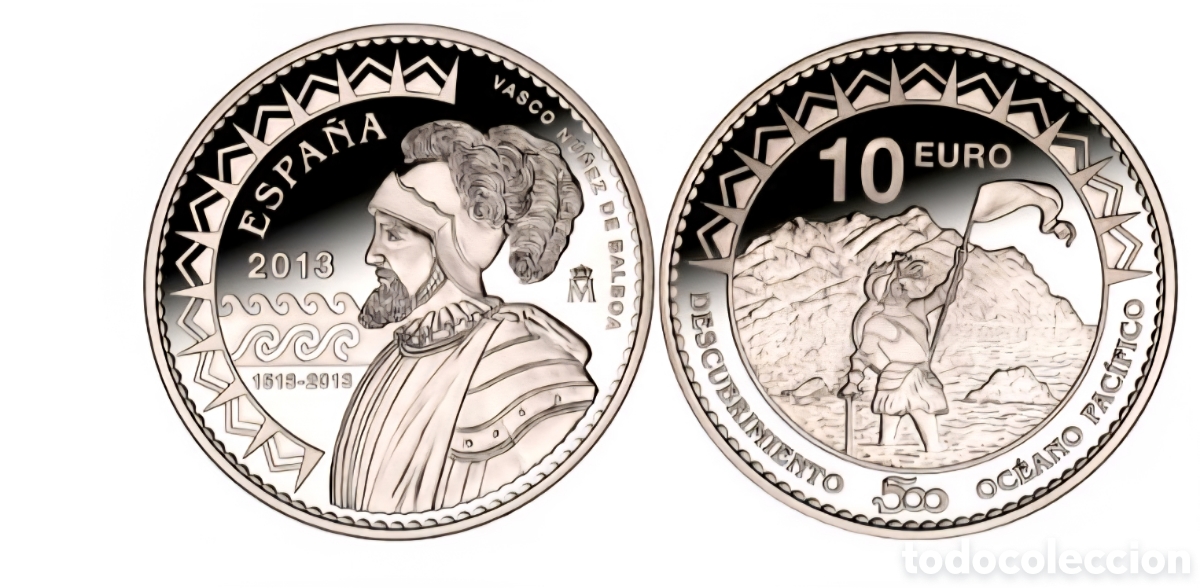Monedas FNMT: Espa&ntilde;a 10 euros 2013 descubrimiento del pac&iacute;fico RRR