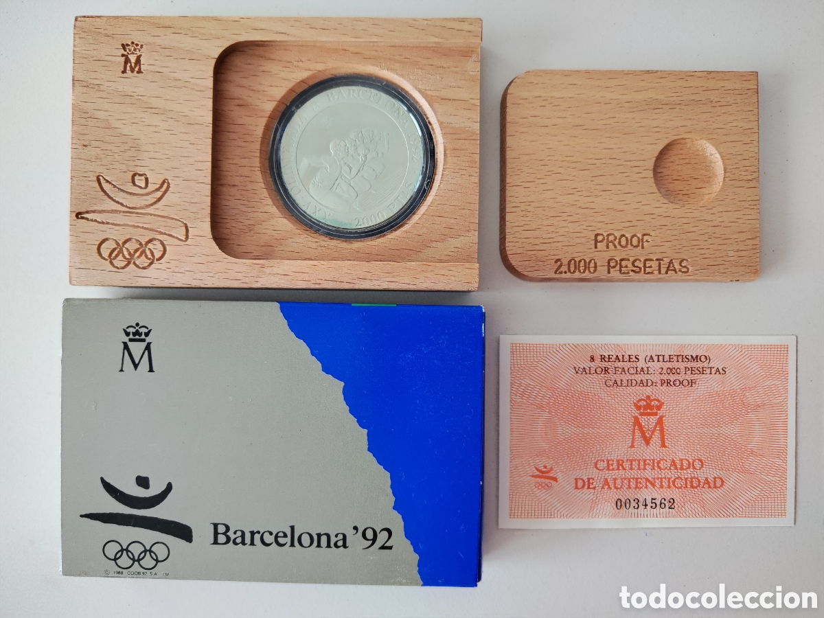 Monedas FNMT: Juegos Ol&iacute;mpicos Barcelona'92 - Moneda PLATA 27gr. FNMT - 2000 ptas. 1992 (serie IV) - &rdquo;ATLETISMO&rdquo;.