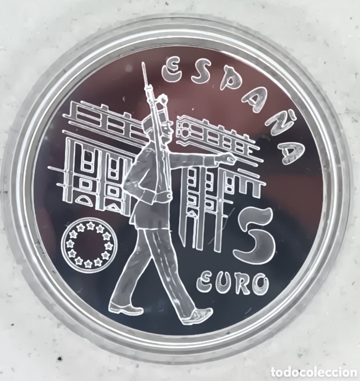 Monedas FNMT: 1998, GUARDIA REAL (INFANTER&Iacute;A), MONEDA DE 5 EUROS, HOMENAJE AL EJ&Eacute;RCITO DE TIERRA ESPA&Ntilde;OL.