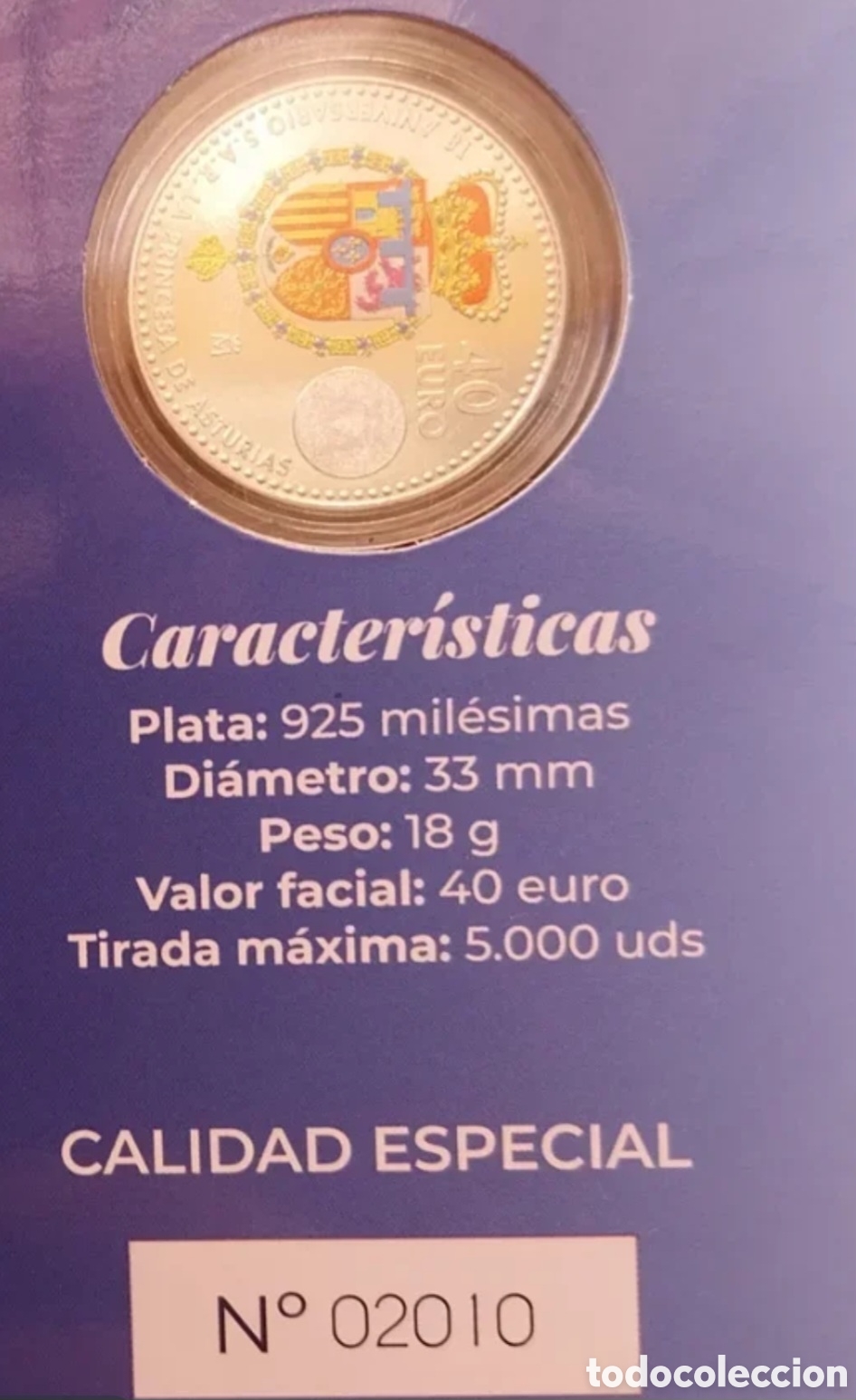 Monedas FNMT: ​40 Euros 2023 Plata Leonor PROOF - RAR&Iacute;SIMA TIRADA 5000 UDS