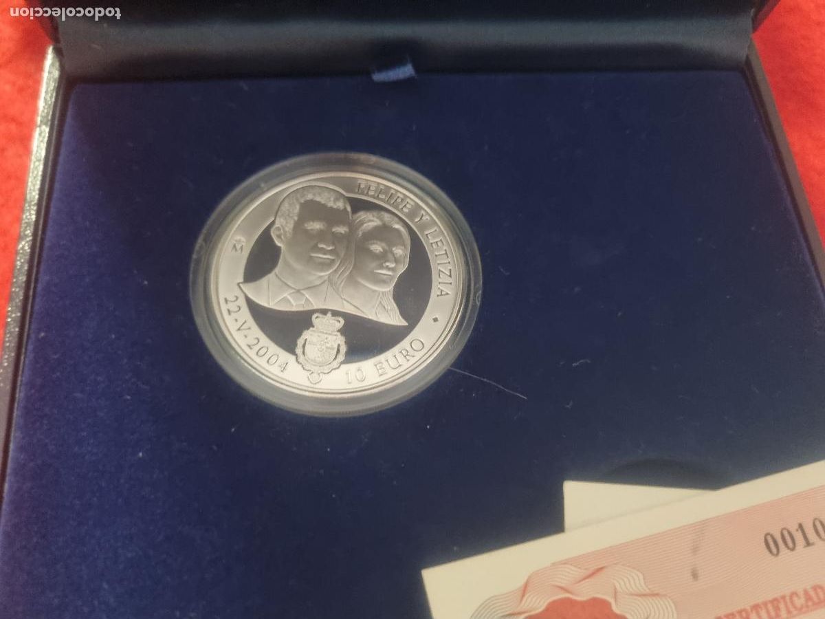 Monedas FNMT: MONEDA 10 EUROS 2004 PLATA BODA FELIPE Y LETIZIA PROOF ESTUCHE FALTA LA DE ORO GARANTIA ORIGINAL T