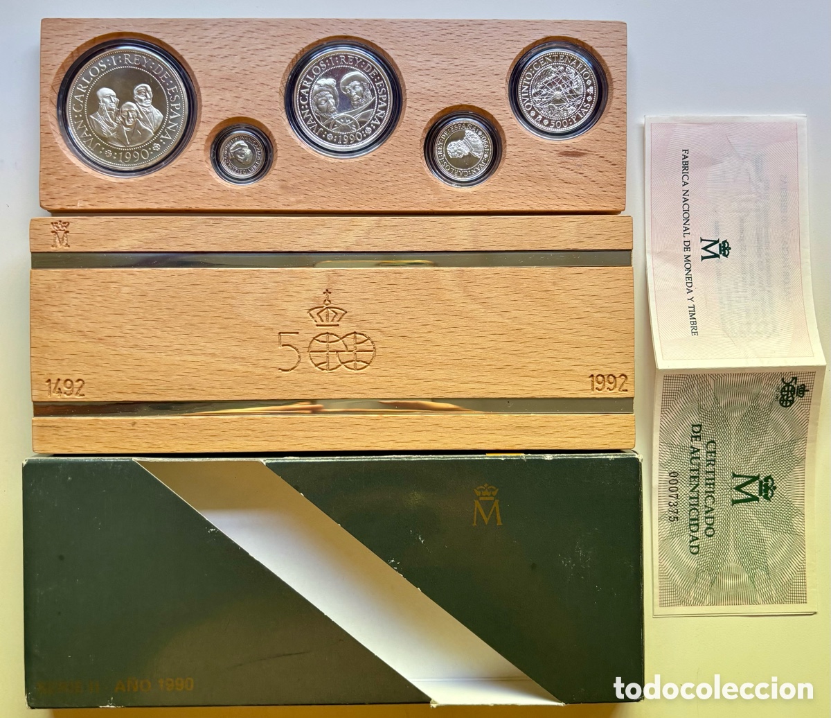 Monedas FNMT: Estuche FNMT Serie II Mate 1990 PLATA. Pesetas FDC. QUINTO CENTENARIO