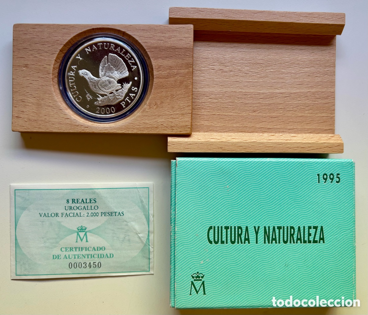 Monedas FNMT: Estuche Moneda PLATA 2000 Pesetas 1995. CULTURA Y NATURALEZA FNMT