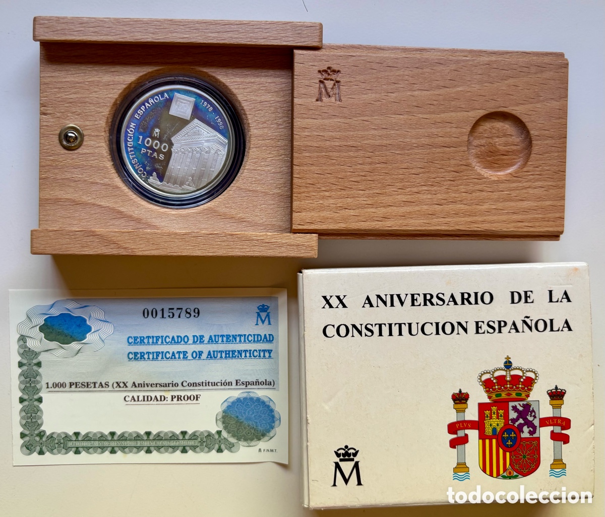Monedas FNMT: Estuche Moneda PLATA 1000 Pesetas 1998 Constitucion. FMMT