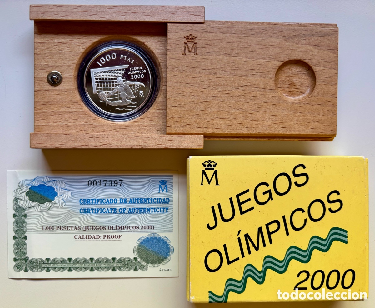 Monedas FNMT: Estuche Moneda PLATA 1000 Pesetas 1999. Juegos Ol&iacute;mpicos 2000. FNMT