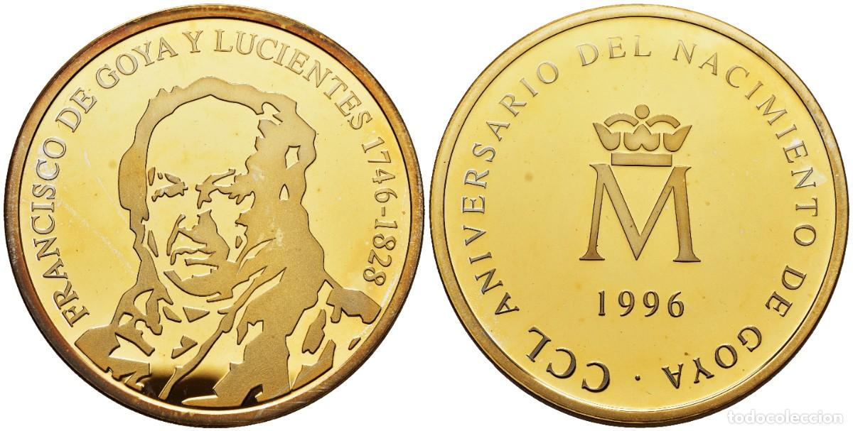 Monedas FNMT: *** MAGN&Iacute;FICA Y RARA MEDALLA DEL 250 ANIVERSARIO DE FRANCISCO DE GOYA 1996. FNMT. PLATA DORADA ***