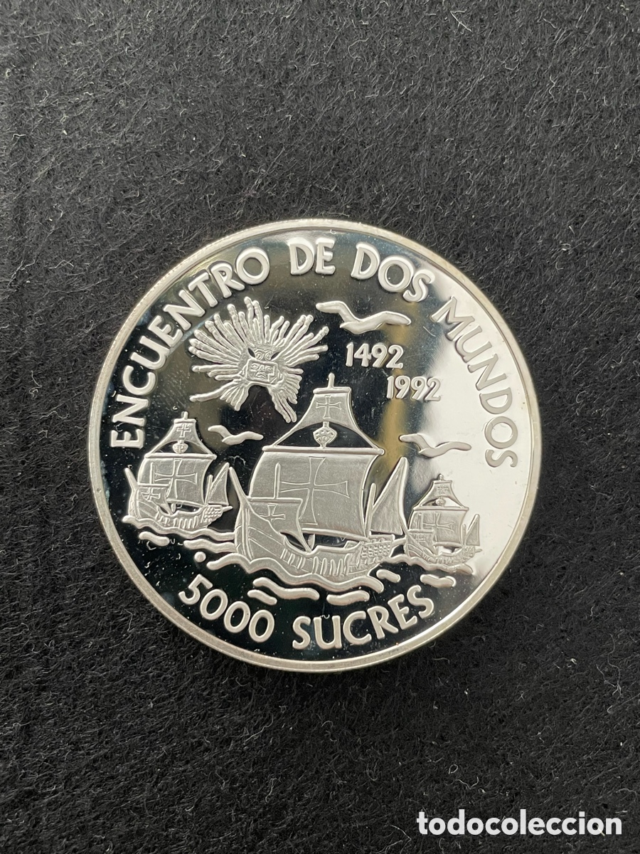Monedas FNMT: ECUADOR 5000 Sucres 1991 &ldquo;Encuentro entre dos mundos&rdquo;