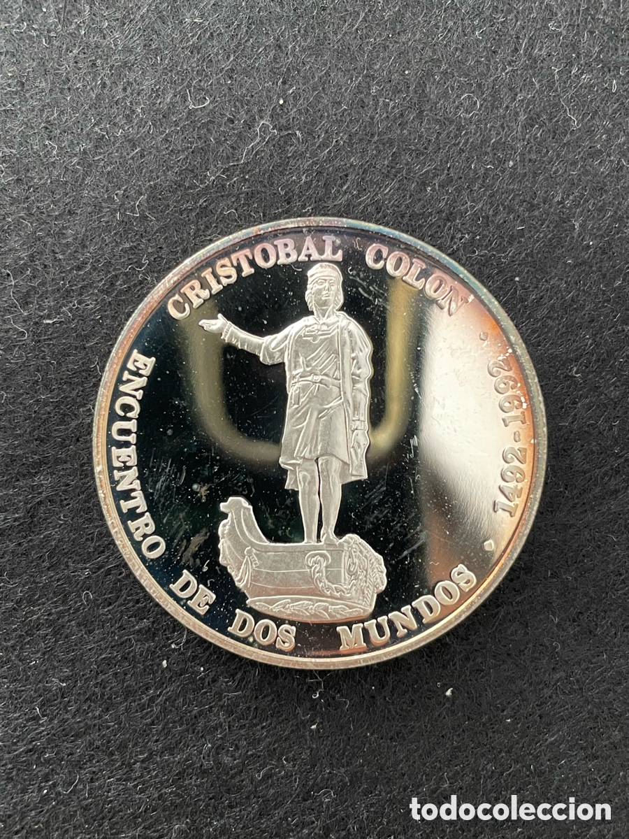 Monedas FNMT: VENEZUELA 1100 Bol&iacute;vares 1991 PLATA &ldquo;Encuentro entre dos Mundos&rdquo;