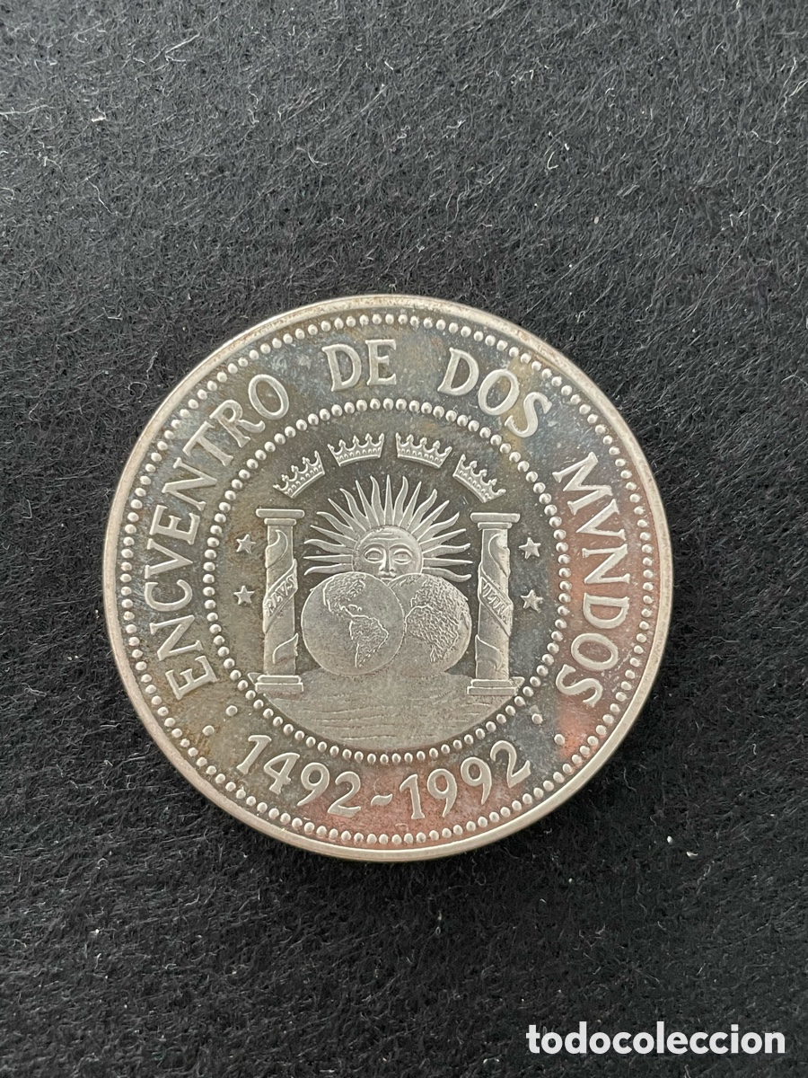 Monedas FNMT: ARGENTINA Plata 1991 1000 Australes &ldquo;Encuentro entre dos mundos&rdquo;