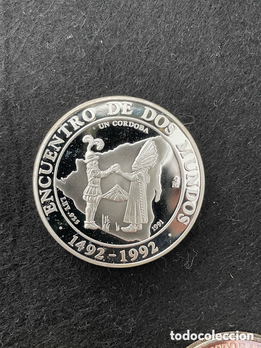 Monedas FNMT: NICARAGUA Plata 1991 Un C&oacute;rdoba &ldquo;Encuentro entre dos Mundos&rdquo;