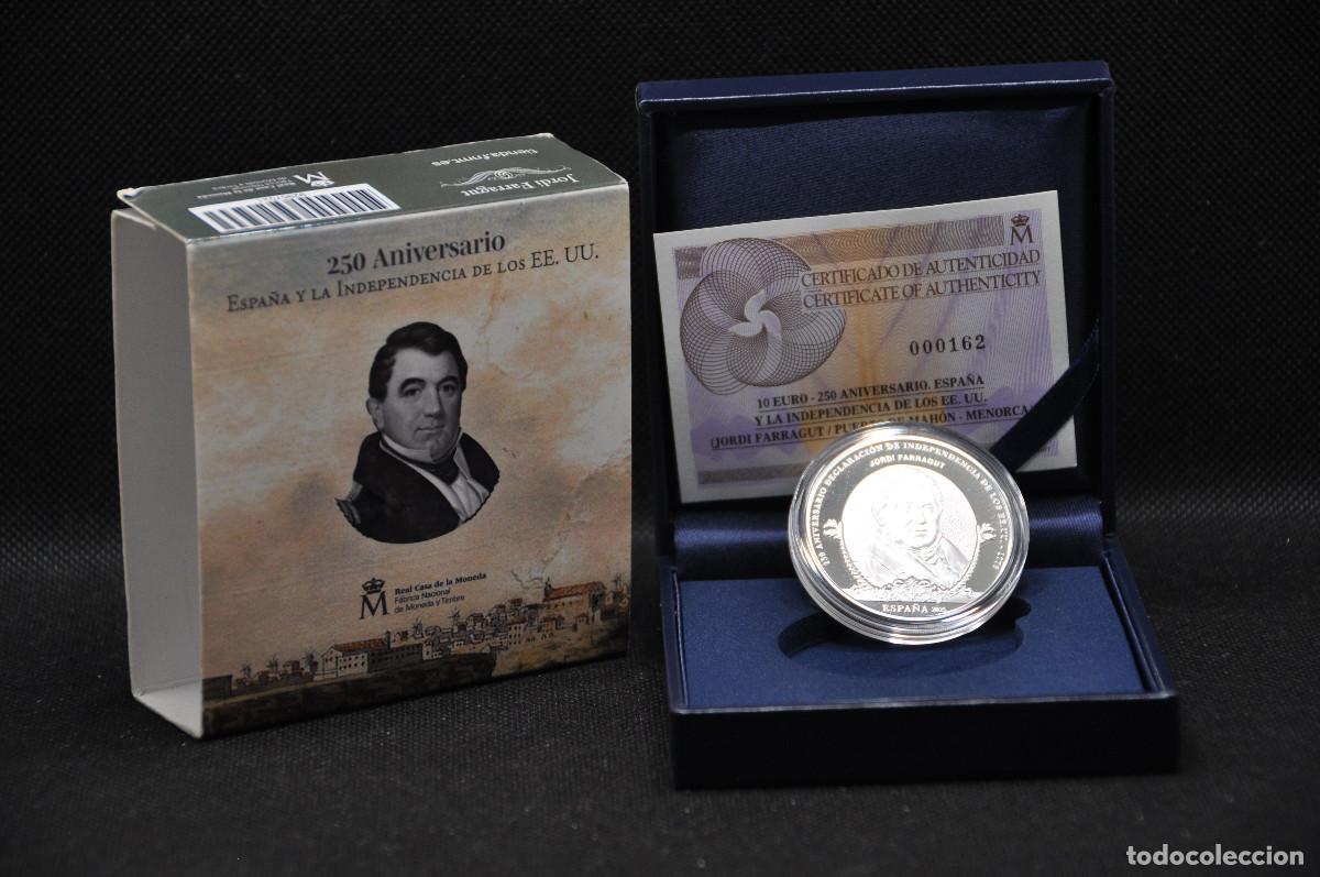 Monedas FNMT: ESPA&Ntilde;A - 10 EUROS DE PLATA 2025 JORDI FARRAGUT - 250 ANV. ESPA&Ntilde;A Y LA INDEPENDENCIA DE LOS EE. UU.