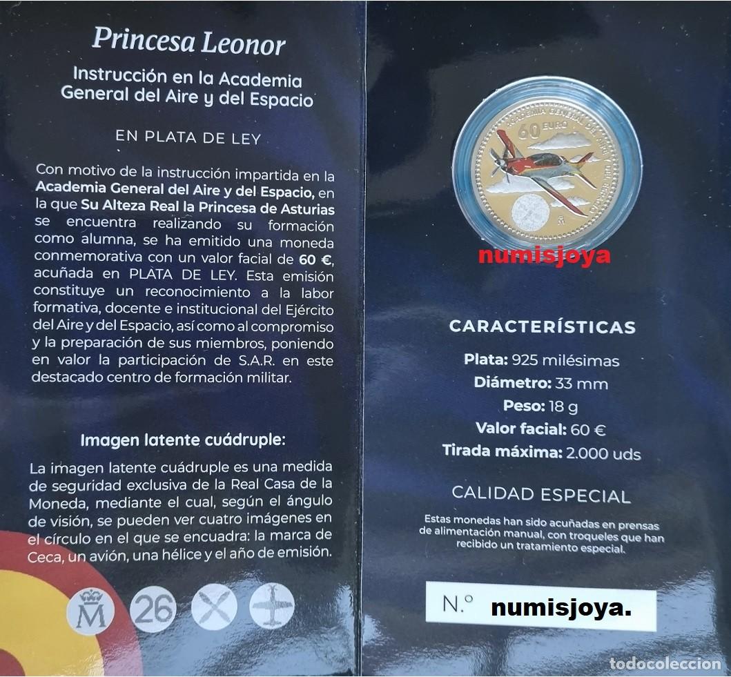 Monedas FNMT: CARTERA OFICIAL FNMT DE 60 EUROS PLATA 2026 PRINCESA LEONOR ACADEMIA AIRE Y ESPACIO SOLO 2000 PIEZAS