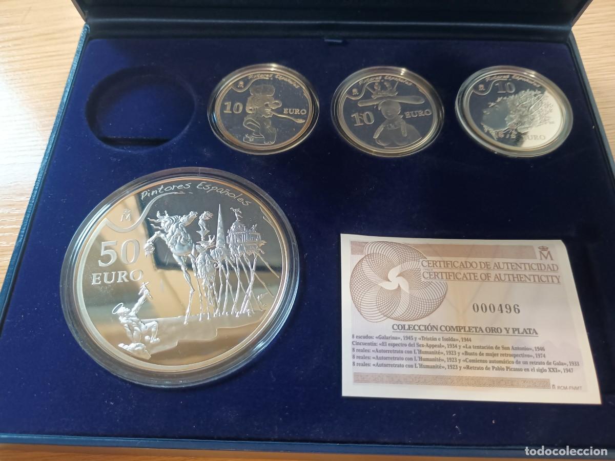 Monedas FNMT: Espa&ntilde;a a&ntilde;o 2009 Pintores espa&ntilde;oles - Dal&iacute; plata proof 50 euros + 10 &euro; x 3 (4)