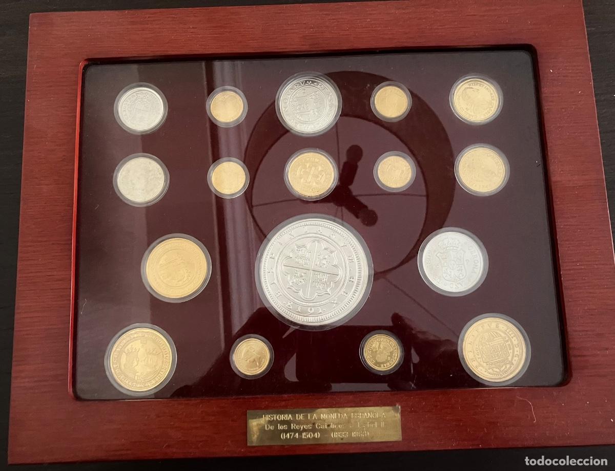 Monedas FNMT: Historia de la Moneda Espa&ntilde;ola de los RRCC a Isabel II. FNMT. Plata de 925 mls y ba&ntilde;o de Oro de 24 k