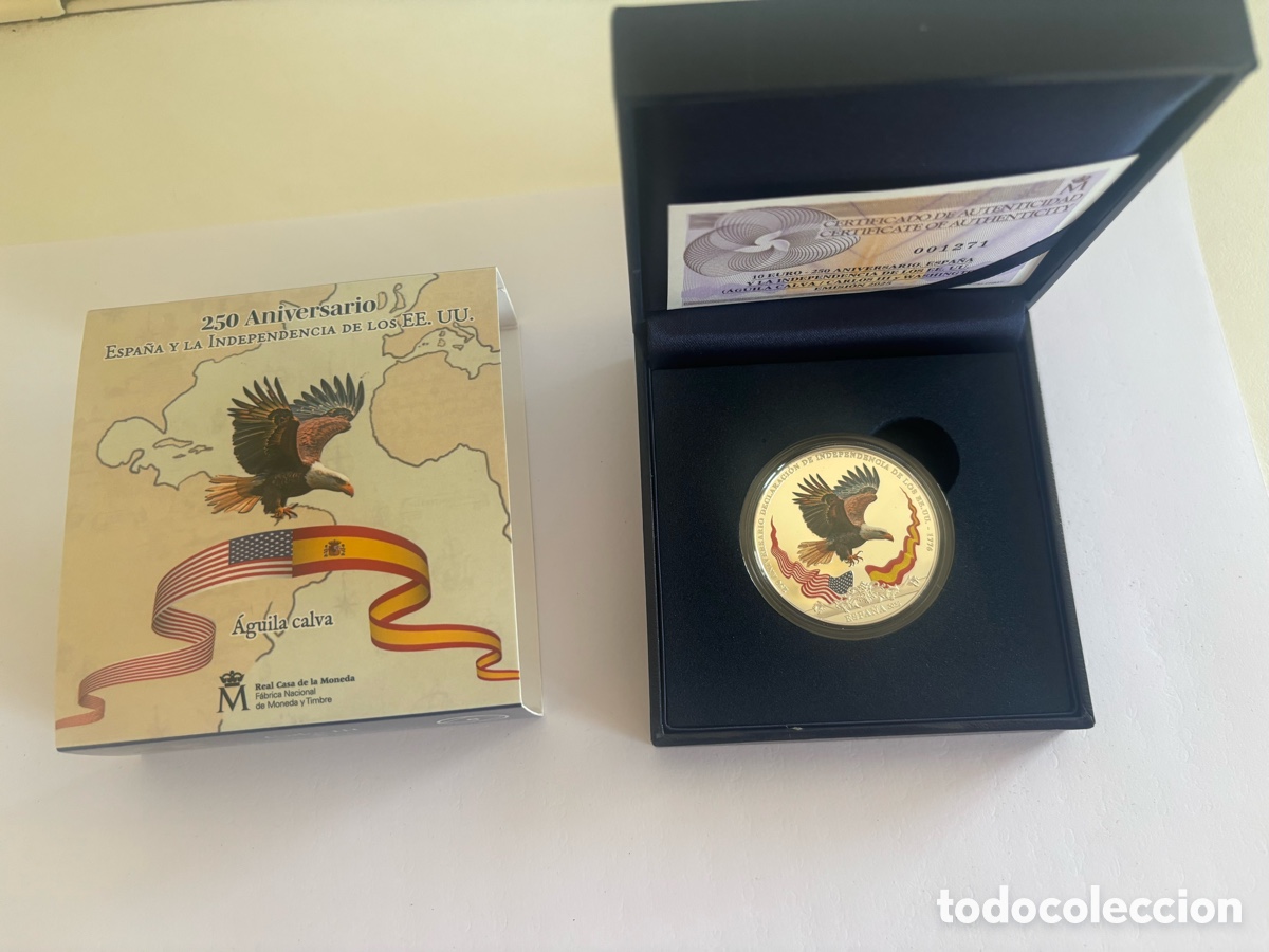 Monedas FNMT: ESPA&Ntilde;A * 10 EURO 2025 * 250 ANIVERSARIO ESPA&Ntilde;A Y LA INDEPENDENCIA DE EE.UU