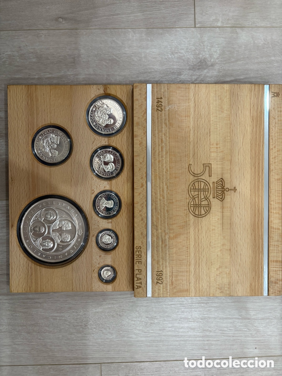 Monedas FNMT: FNMT Serie Plata 1992 Completa 305,425 g (282,5 g Plata Fina) | 7 Monedas Proof | V Centenario