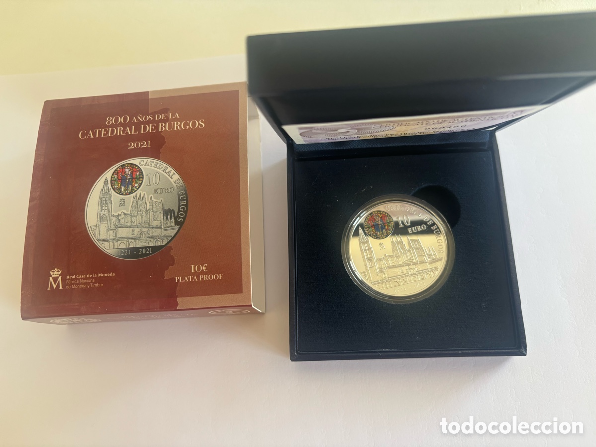 Monedas FNMT: ESPA&Ntilde;A * 10 EURO 2021 * 800 A&Ntilde;OS DE LA CATEDRAL DE BURGOS * PLATA