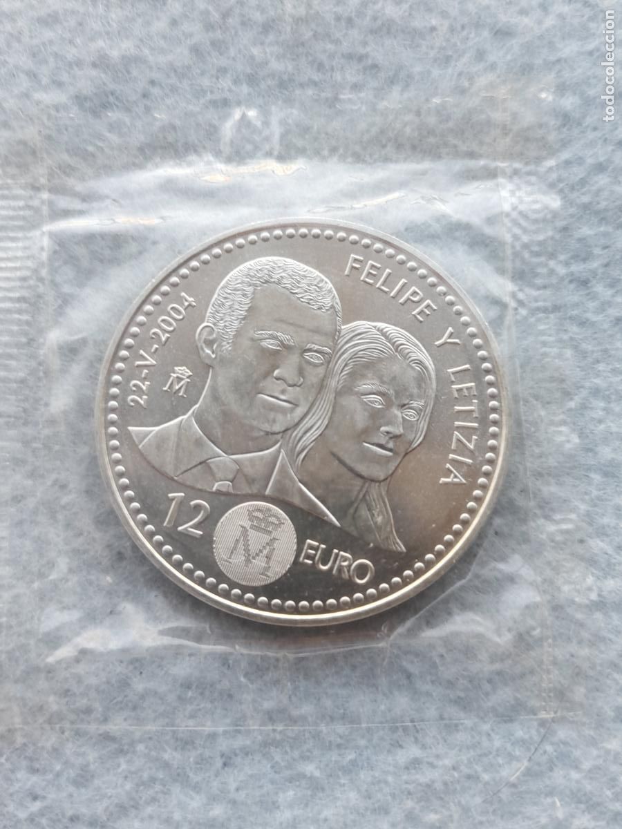 FNMT Coins: Espa&ntilde;a. 12 Euros. A&ntilde;o 2004. Plata. Boda Real Felipe y Leticia.