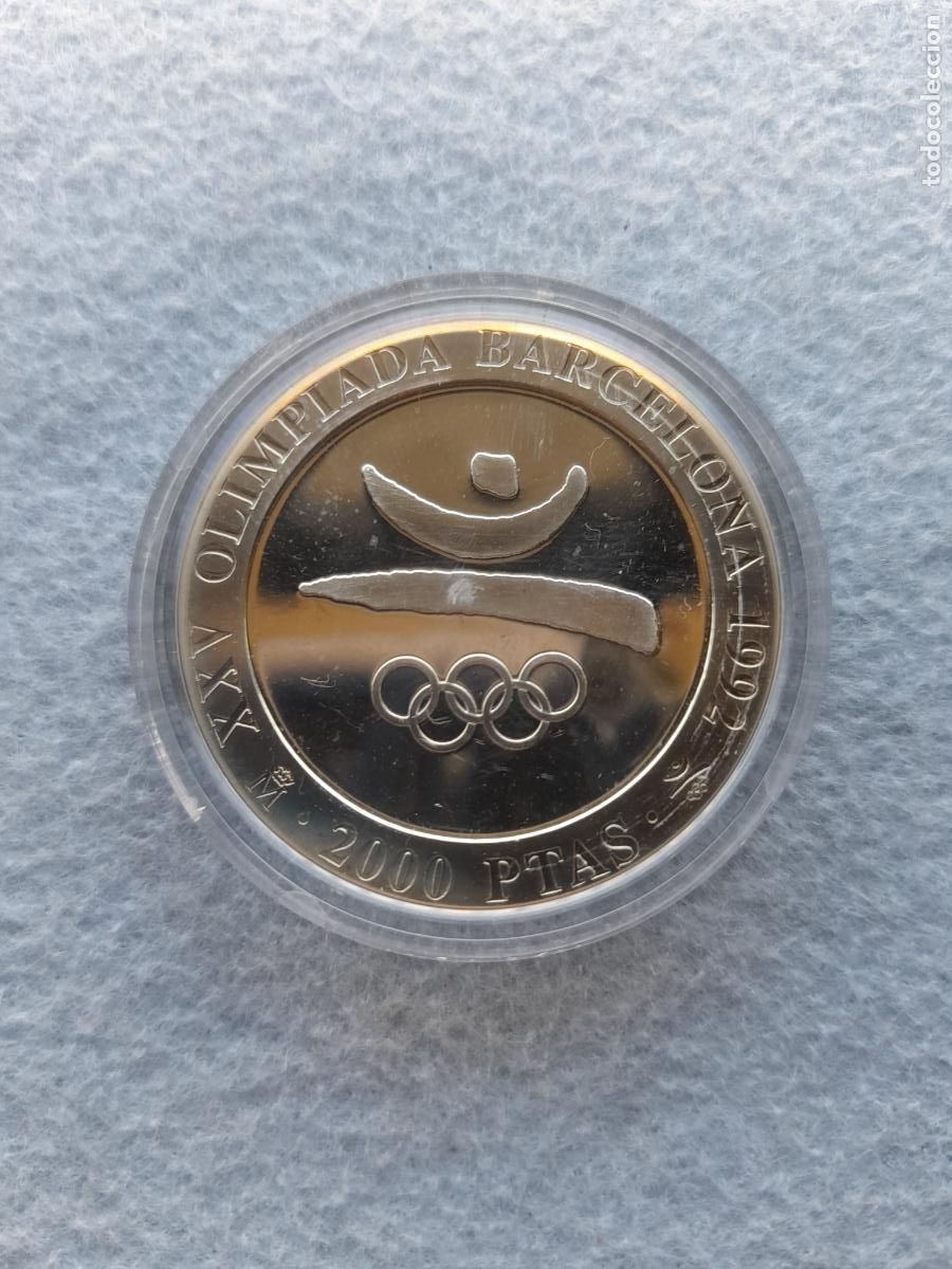 FNMT Coins: Espa&ntilde;a. 2000 Pesetas. A&ntilde;o 1990. Plata. Emblema Oficial Barcelona 92. JJOO.