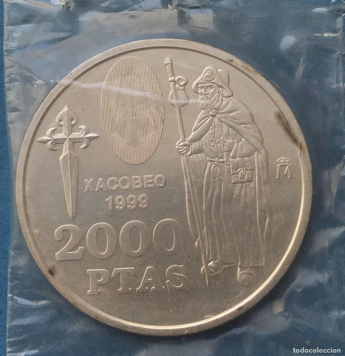 Monedas FNMT: MONEDA PLATA 2000 PESETAS 1999 JACOBEO SC