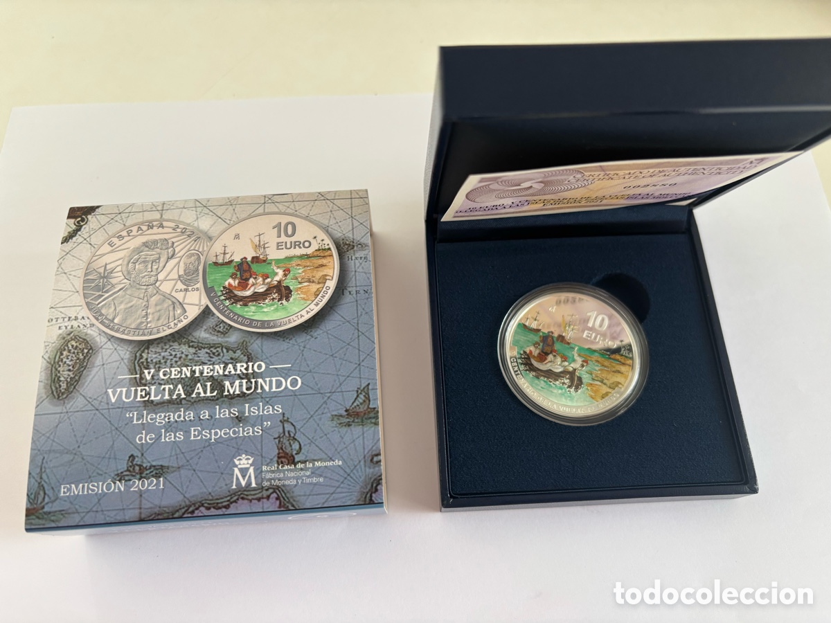 Monedas FNMT: ESPA&Ntilde;A * 10 EURO 2021 * V CENTENARIO VUELTA AL MUNDO * PLATA
