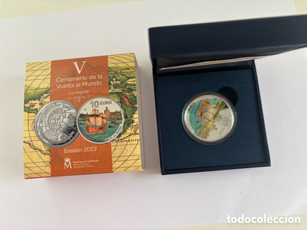 Monedas FNMT: ESPA&Ntilde;A * 10 EURO 2022 * V CENTENARIO VUELTA AL MUNDO * PLATA