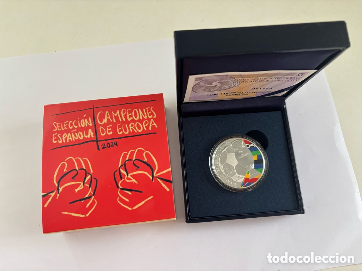 Monedas FNMT: ESPA&Ntilde;A * 10 EURO 2024 * CAMPEONES DE EUROPA * PLATA