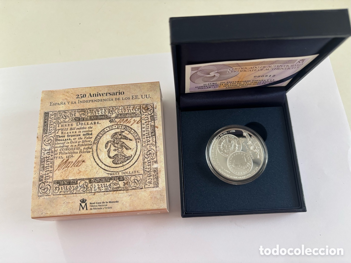 Monedas FNMT: ESPA&Ntilde;A * 10 EURO 2025 * 250 ANIVERSARIO EE.UU * PLATA