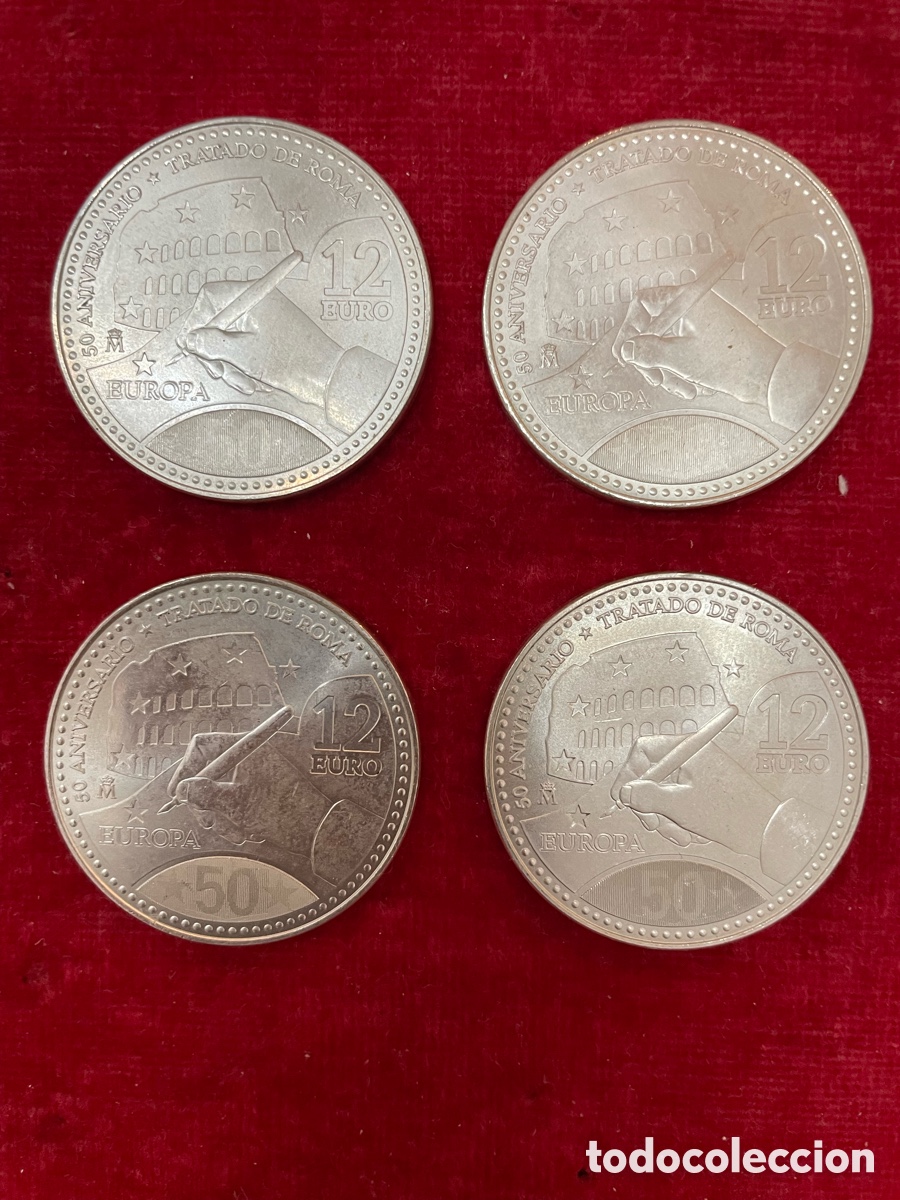 Monedas FNMT: Espa&ntilde;a. Lote cuatro monedas 12 euros, a&ntilde;o 2007