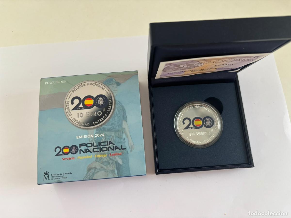 Monedas FNMT: ESPA&Ntilde;A * 10 EURO 2024 * 200 ANIVERSARIO POLIC&Iacute;A NACIONAL * PLATA