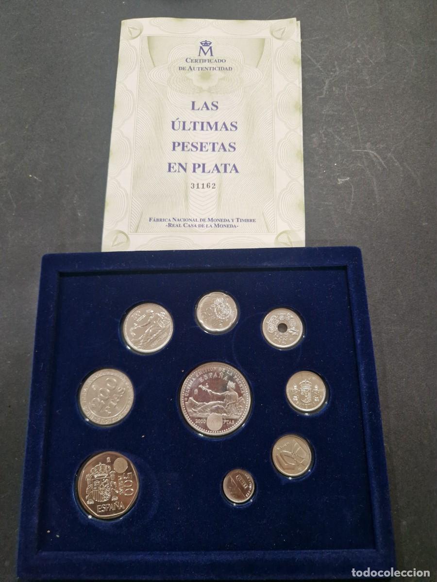 Monedas FNMT: COLECCION LAS ULTIMAS PESETAS 2001. PLATA 925. PESO DE LA MONEDAS 95 GR