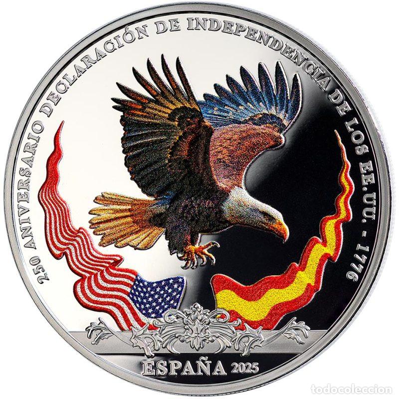 Monedas FNMT: ESPA&Ntilde;A 10 EURO PLATA ANIVERSARIO EEUU ESTADOS UNIDOS AMERICA 2026 PROOF FNMT AGUILA CALVA