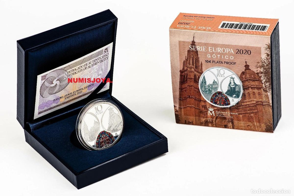 Monedas FNMT: ESPA&Ntilde;A 10 EUROS 8 REALES PLATA 2020 SERIE EUROPA RENACIMIENTO G&Oacute;TICO. MUY RARA.