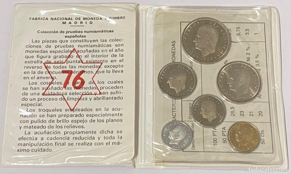 Monedas FNMT: Cartera Juan Carlos I. 1975. (1976). Espa&ntilde;a. Proof. 6 Valores en Prueba. 50 C&eacute;ntimos, 1 Peseta, 5 Pt