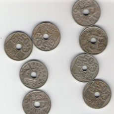 Monedas Franco: ESTUPENDO LOTE DE 50 MONEDAS DE 0,50 CENTIMOS, DE LOS AÑOS 1951/1975. Lote 19070766