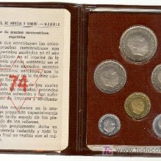 Monedas Franco: SÓLO 23000 SERIES. FABRICA NACIONAL DE MONEDA Y TIMBRE 1974 CARTERA OFICIAL SEIS VALORES. Lote 23326864