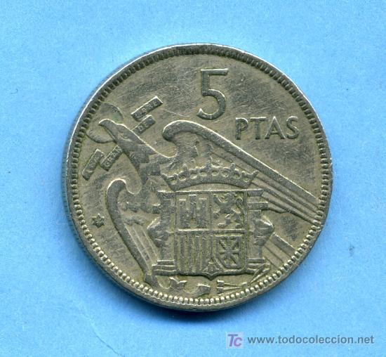 Monedas Franco: 5 ptas. 1957*59 - Foto 2