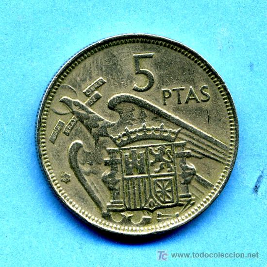 Monedas Franco: 5 ptas. 1957*65 - Foto 2
