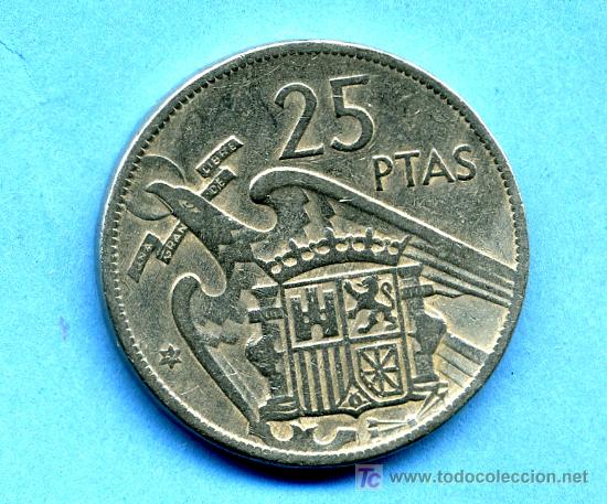 Monedas Franco: moneda de 25 ptas. 1957*64 - Foto 2