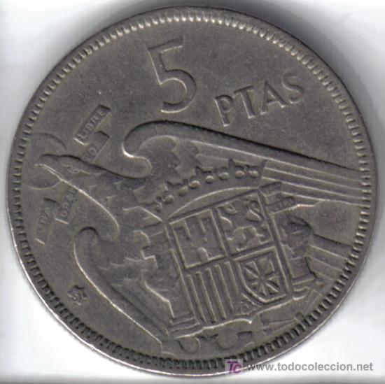 Monedas Franco: ESPA&Ntilde;A 5 PESETAS 1957 * 61 - Foto 2