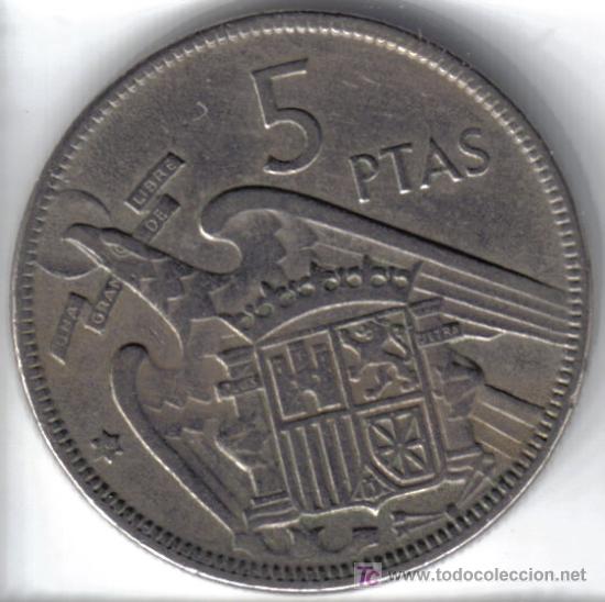 Monedas Franco: ESPA&Ntilde;A 5 PESETAS 1957 * 64 - Foto 2