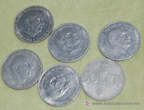 Monedas Franco: 6 MONEDAS DE 50 CENTIMOS 1966 - Foto 1